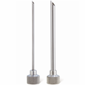Two metal whipper injector nozzles on a white background