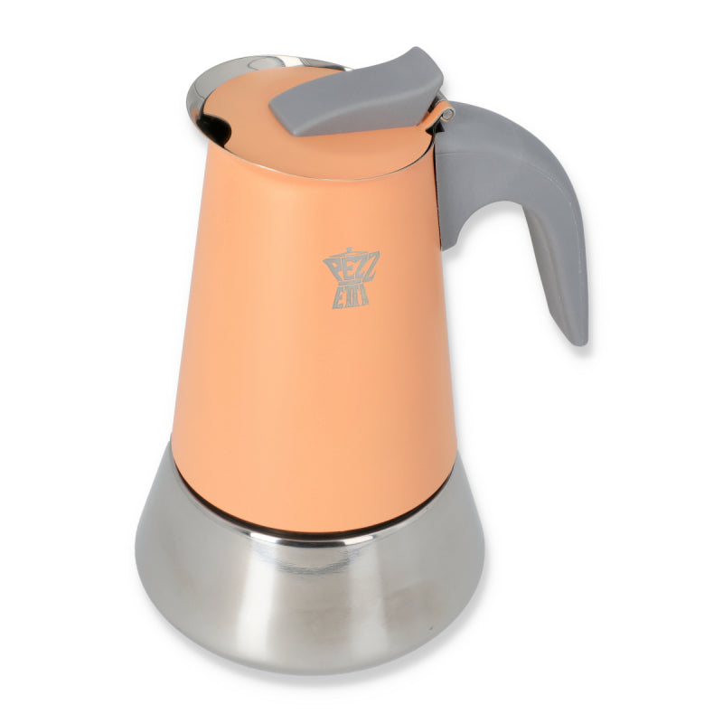 PEZZETTI STEELEXPRESS MOKA POT - 4 CUP ORANGE FLAME
