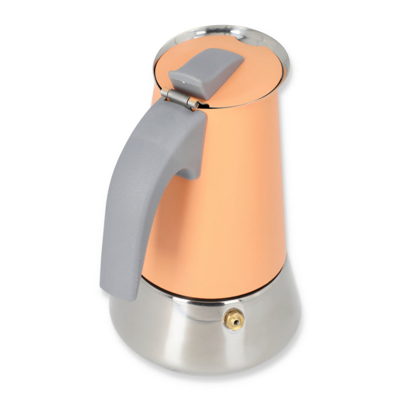 PEZZETTI STEELEXPRESS MOKA POT - 4 CUP ORANGE FLAME