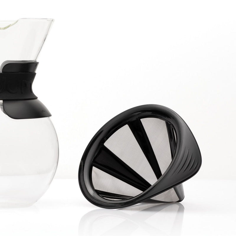 BODUM POUR OVER COFFEE MAKER WITH PERMANENT FILTER, 1.0 L, 34 OZ - BLACK